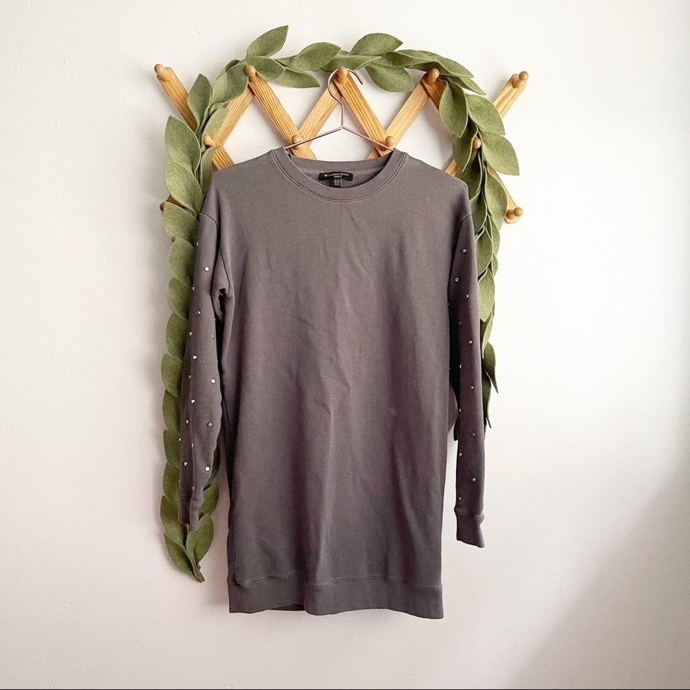 Massimo Fabbro Gray Studded Sweatshirt / Dress